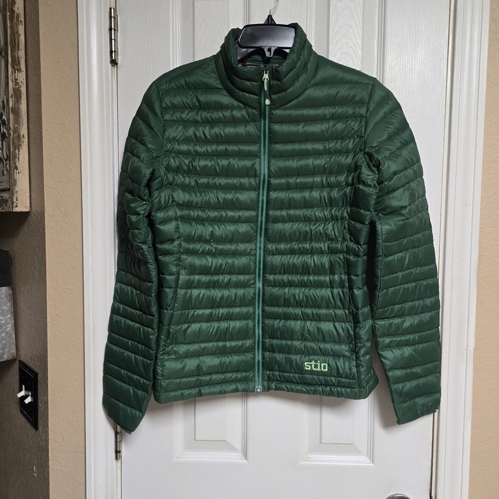 Stio Pinion Down Sweater Womens XS Green Pertex Quantum Goose Down Puffer Jacket